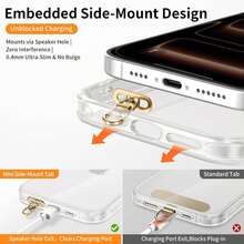 Side-Mounted Phone Lanyard, Metal Lanyard Clip, 360° Rotating, 304 Stainless Steel Material, Does Not Block Charging Port - Available In Dual-Clip And Single-Clip Versions (Phone Lanyard Color Randomly Shipped). - 1 - View 5