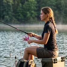 4-Section Carbon Fiber Straight Handle Fishing Rod And Spinning Reel Set, Pre-Spooling Reel, Full Set Of Lures And Hooks Accessories, Suitable For Beginner To Intermediate Anglers, Freshwater Bass Fishing Gear With Large Capacity Storage Bag - Pink - View 7