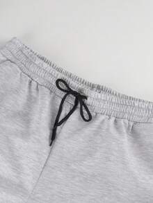 Comfortable Plus Size Women's Wide Leg Pants, Adjustable Drawstring Waist, Long Loose Fit, Suitable For Daily Wear - Grey - View 7
