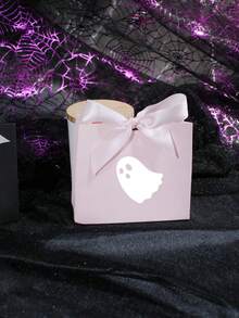 10pcs Halloween Ghost Gift Boxes With Satin Ribbon, Mini Paper Favor Boxes For Halloween Party Favors, Cute Ghost Gift Packaging For Small Gifts, Jewelry, Classroom Exchange, Haunted House Decorations, Easy To Assemble - 11.5X4.5X10cm - View 5