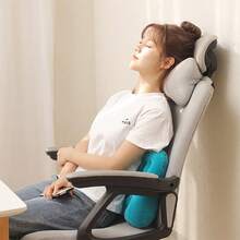 1pc Automatic Press-To-Inflate Lumbar Support Pillow, Flocked Inflatable Waist Cushion, Portable Foldable Office Chair Back Support Pad, Car Home Travel Camping Back Relief Inflatable Cushion Gift - Multicolor - View 10