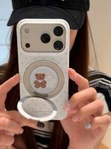 Cute Striped Magnetic Hibiscus Flower Phone Case Compatible With Iphone 17 Pro Max, 14 Pro Max, 15 Pro Max, 16, 16 Pro Max, Anti-Drop Protective Cover, New Style - White - View 3