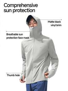 Jaket Beneunder Pria yang Bernapas, Sejuk, dan Melindungi dari Sinar Matahari (Potongan Reguler) AL106 - Abu - View 5