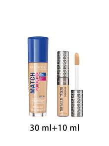 Rimmel 【組合裝】Match Perfection 粉底液 True Beige 203 中性色 30ml + The Multi-Tasker 保濕遮瑕膏 030 淺色 10ml - 203 真米色中性色+030 淺色 - 查看 2