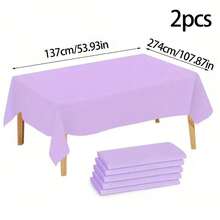 5pcs Purple Plastic Tablecloths, Rectangular PE Material, Suitable For Celebrations, Parties, Weddings, Indoor And Outdoor Use, Waterproof, Oil-Proof, No-Wash Plastic Tablecloths, Thick And Durable, Solid Color Tablecloths For Party, Picnic, Dessert Table Decor - A - View 11