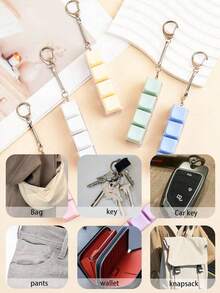 1pc Minimalist Colorful Keyboard Keychain, 4-Key Keyboard Cube Stress Relief Keychain, Car Keychain Pendant, Keyboard-Shaped Adult Fidget Toy Keychain, Pressure Ring, Focus Relaxation Stress Relief Keychain, Birthday Gift, Boyfriend Gift, Party Gift, Holiday Gift - Multicolor - View 3