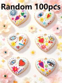 5/10/15/20/30/50pcs Random Multicolor Gothic/Punk Metal Love & Devil's Eye Pendant, Suitable For DIY Necklace, Bracelet, Earring, Keychain, Phone Chain, Couples's Gift, Jewelry Making - Multicolor - View 33