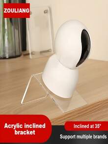 1pc/2pcs/4pcs Transparent Acrylic Desktop/Wall Mount Camera Bracket, With 1/4" Screw Interface, 35° Tilt, Suitable For Home Monitoring, Mini Camera And Fill Light, Indoor/Outdoor Security - Multi-color - View 6