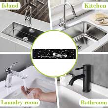 1pc Halloween Skull Pattern, Non-Slip Rubber Faucet Splash Guard, Bathroom Faucet Splash Guard, Mudguard, Moisture-Proof Non-Slip Faucet Pad, Kitchen Countertop Accessory. Protect Your Kitchen Countertop. - Multicolor - View 9