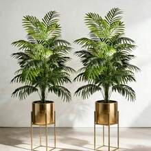 Large Artificial Green Coconut Tree, Suitable For Spring, Modern Wedding Yard Decoration, Evergreen Potted Plant, Large Leaf Landscape Tree, Suitable For Home And Office, Nordic Style Artificial Tree, Suitable For Various Festivals And Indoor Decor - Multicolor - View 3