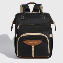 1pc Solid Color Multi-Layer Large Capacity Fashion Minimalist Mommy Bag, Portable Multi-Function Backpack, Halloween Thanksgiving Christmas Gift - Multicolor - View 9