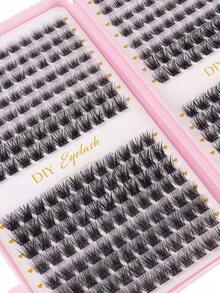 384 Clusters D Curl Single Cluster False Eyelashes, Eyelash Book, 8-16mm Length, Customizable, Natural Fluffy Cat Eye Effect - D - 查看 4