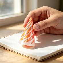 1 Stück spiralförmiges 3D-gedrucktes Stressabbau-Spielzeug, Fingertipp-Fidget-Gadget, kreatives Schreibtisch-Ornament, Büro-Stressabbau-Spielzeug - Verschiedenfarbig - Übersicht 1