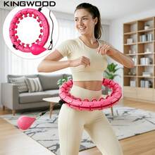 KINGWOOD Adjustable Smart Fitness Equipment With Detachable Hollow Ball, Weighted Design For Weight Loss, Plus Size 46 Inch/117 Cm, Includes 24 Detachable Chains And Waist Belt. Detachable Rope Design For Home Workout, Pink Available. - Crimson - View 2