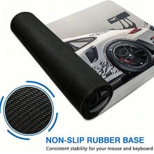 1pc Extra Large Extended Wave Sports Car Pattern Mouse Pad, With Non-Slip Rubber Bottom And Stitched Soft Cloth Material Keyboard Pad. Sports Car Ukiyo-E Wave Fusion Aesthetic With Non-Slip Rubber Bottom And Stitched Soft Cloth Material Keyboard Pad, Suitable For Gaming, Home Office And Study Scenarios. - View 11