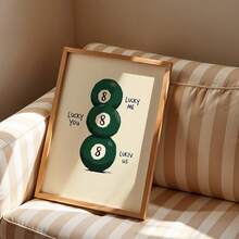 1pc 2D Flat Wall Decoration "Lucky You, Lucky Me, Lucky Us" Poster "Lucky Eight" Canvas Painting Bedroom Decoration Living Room Decoration Frameless Gift - A - View 11