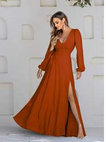 Scarlet NM Nana Marie Terracotta Long Dress Women's Terracotta Dress - 紅陶 - 查看 9