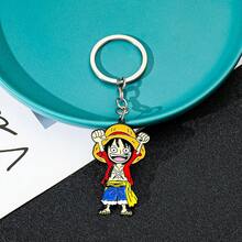 One Piece Monkey D Luffy Metal Enamel Keychain Raised Hands Luffy Anime Figure Key Ring Backpack Pendant Cosplay Gift For Fans - Multicolor - View 6