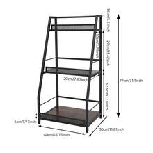 3-Tier Trapez Corner Liquor Bottle Rack With Protective Rail, Freestanding Red Wine Shelf, Space-Saving Corner Organizer For Home Bar, Living Room, And Wine Cabinet - 黑色 - 查看 8