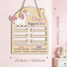 1pc 2D Flat Wooden Cartoon Pattern Wall-Mounted Nursery Storage Rack, Wall-Hanging Hair Accessory Storage Box, Room Wall Hair Clip Display Rack, Multi-Functional Storage Shelf, Can Store Hair Ties, Hair Clips And Headbands, Fashion Home Decor (Other Items Not Included) - Mustard Yellow - View 3