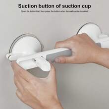 1pc Home Elderly Grab Bar, No Drilling Required, Non-Slip Suction Cup Design, Reusable, Suitable For Tile, Glass And Hard Plastic Surfaces, Ideal For Bathroom, Toilet, Living Room And Kitchen - Suction Cup Grab Bar - View 3