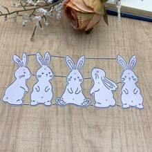 5pcs Rabbits Bunny Dies Metal Die Cuts, Easter Rabbits Bunny Cutting Dies Cut Stencils For DIY Scrapbooking Cards Photo Album Decorative Embossing Paper Dies For Scrapbooking Card Making - MC1480 - View 10
