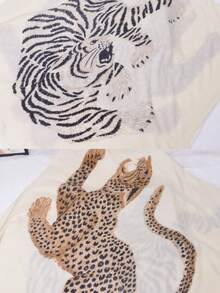 1pc 3-Color Women's Retro Leopard Print Shawl, Luxury Maillard Style Long Shawl Scarf Suitable For Women And Girls Daily Commute, Travel, Vacation, Beach Photography, Party, Gathering, Bag Scarf, Silk Scarf, Bow Tie, Hair Scarf, Neck Scarf, Suitable For Spring, Summer, Winter And Autumn - Multiple Styles Of Leopard Print - View 12