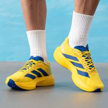 Adidas New ADIZERO EVO SL Cushioned Breathable Lightweight Men's Running Shoes - Yellow/Blue - View 5