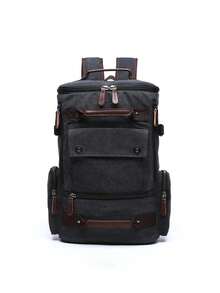 [Ransel Kanvas Multifungsi] Ransel Kanvas Tahan Lama - Gaya Vintage Multifungsi, Cocok Untuk Mendaki dan Perjalanan Sehari-hari - Kompartemen Laptop, Tali Bahu yang Dapat Diatur, Penutup Resleting, Lapisan Poliester, Tas Sekolah yang Mudah Dibersihkan - MultiWarna - View 12