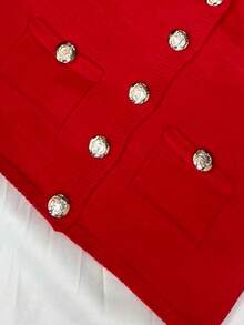 Colete de tecido de modal - Vermelho - Visão 5