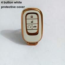 TRTY 1PC Luxury Gold Decor Soft TPU Car Key Cover, Compatible With HR-V CR-V ZR-V BREEZE Pilot Accord Civic Passport Odyssey, Elysion 4-Button And 5-Button Smart Remote Key Shell, HOLD Support Car Finder Alarm, Anti-Drop Key Fob Protective Case, Fits Original Car Key Shape, Car Key Accessories - Civic Key Cover - View 19