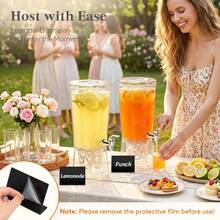 1 Gallon Drink Dispenser For Parties 2 Pcs, 4L Plastic Beverage Container With Stand For Juice/Tea/Soda & Lemonade, Clear Water Pitcher With Spigot For Mimosa Bar Hosting 39 X 16 Cm/15x6" - View 2