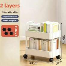 1pc 2/3/4/5 Tier Rolling Storage Cart, Plastic Material, Multi-Functional Suitable For Office, Kitchen, Bathroom And Bedroom Organization, Outdoor Decor - Car Storage Rack/Black - View 13