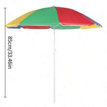 Color-Blocked Sun Umbrella, 85cm In Height, Waterproof And Sun-Protective Fabric, Adjustable Pole With Ground Plug, Lightweight And Portable, Suitable For Beach Stalls And General Outdoor Sunshade Use - A - View 8