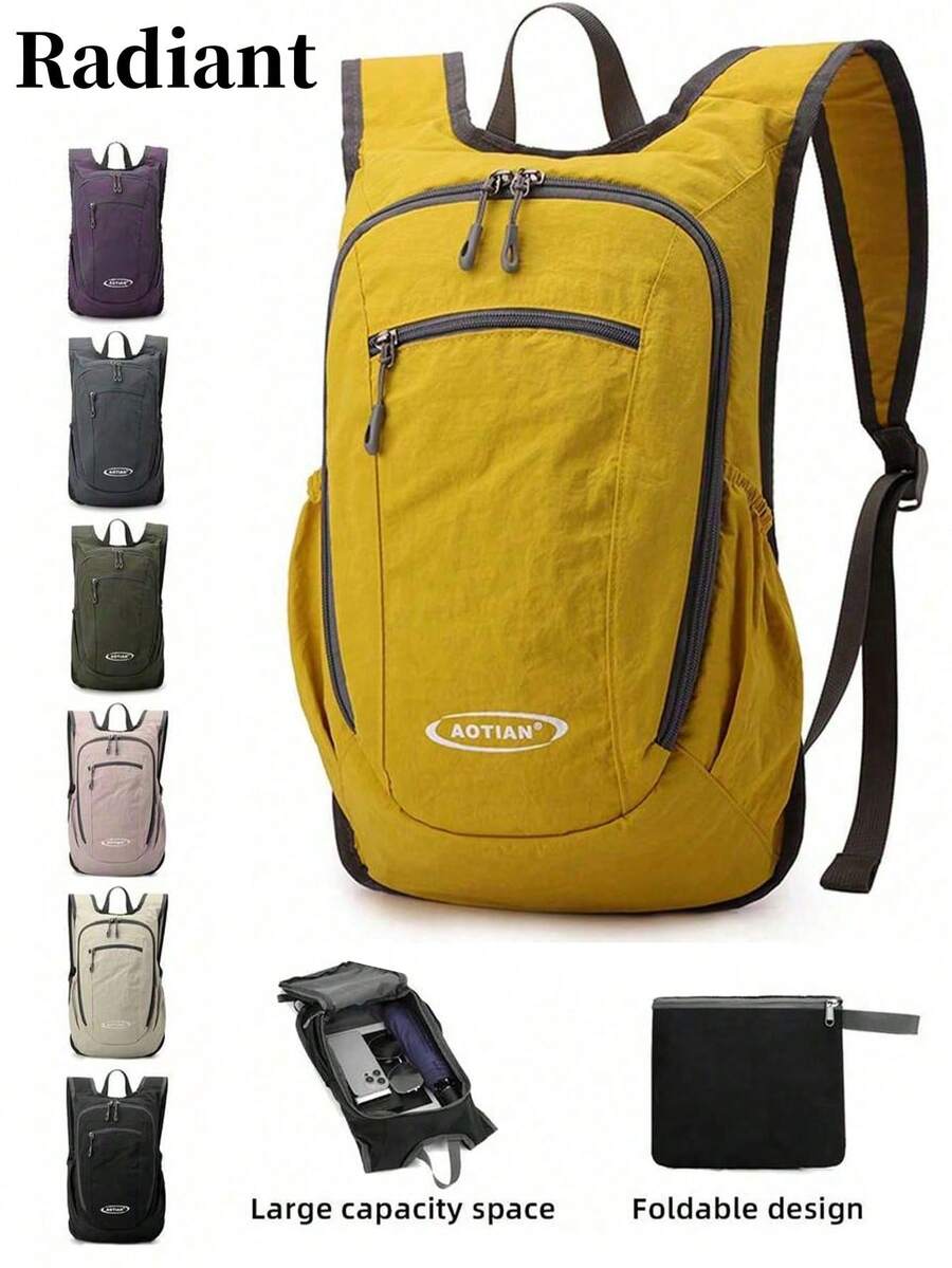 Foldable Lightweight Backpack, Slim Waterproof Portable Storage Bag, Suitable For Hiking, Student Commuting, Large Capacity - Multicolor - View 1