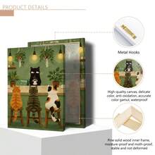 1 Piece, Cat Cafe Wall Art Print, Coffee Bar Cat Poster, Barista Cat, Fun Kitchen Decor, Unframed - Canvas Wall Art, Perfect For Home, Dorm, Living Room Decor, Birthday Graduation Gift. - A - View 6