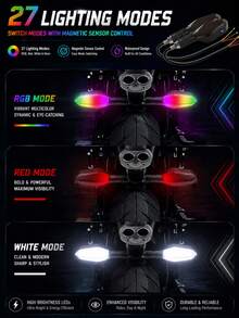 XF.Meraki 2pcs Lampu Proyeksi Sein LED Sepeda Motor, Perlengkapan Sepeda Motor, Mode DRL RGB Mengalir, Lampu Sein Sepeda Motor, Lampu Indikator Belakang dengan Proyeksi Panah Tanah, Lampu Sinyal Sepeda Motor, Aksesoris Sepeda Motor - Pola berlian - View 5