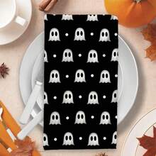 2/4/48pcs Halloween Series Hand-Painted Ghost Pattern Printed Kitchen Towels - Ultra Soft, Highly Absorbent Polyester Dishcloths And Hand Towels, Perfect For Holiday Decor, Kitchen Decor, Party Decor. - Multicolor - View 7