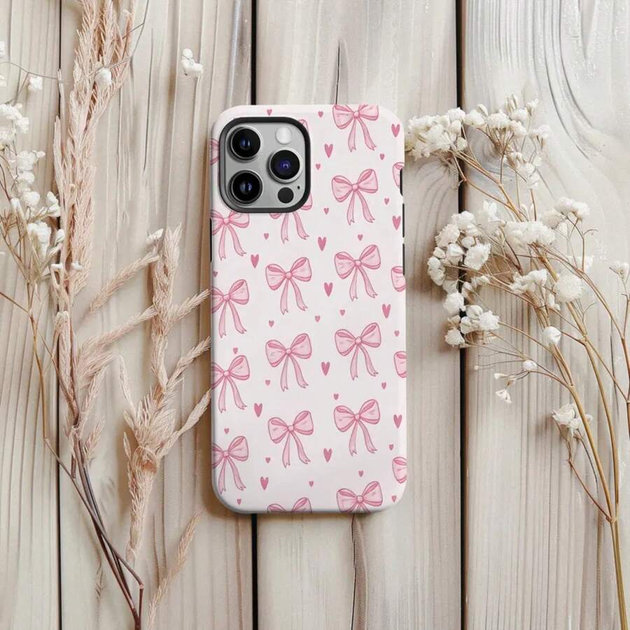 Pink Bow Patchwork Phone Case: Suitable For IPhoneand - White - View 1