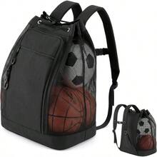 Heavy Duty Mesh Equipment Ball Bag, Large Soccer Ball Bag Adjustable Shoulder Strap And Pocket Mesh Sport Backpack Soccer Basketball Volleyball Sports Equipment - Multicolor - View 1