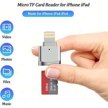 1 buah Adaptor Pembaca Kartu Micro TF, Kompatibel dengan iPhone/Adaptor Pembaca Kartu OTG ke Micro TF, Pembaca Kartu Penyimpanan untuk iPhone 14 Pro Max/14 Pro/14 Plus/14/13/12/11/XS/XR/8/7/6 Series - View 6