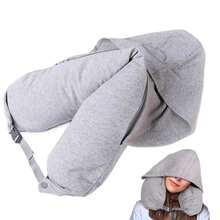 1PC Soft Fillable Hooded Travel Pillow With Storage Bag Neck Pad For Airplane Car Travel Clothing Styling Accessories, Travel Essentials - 1 - View 10