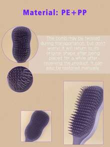 1pc Wet & Dry Anti-Tangle Hair Brush With Scalp Massage Function And Non-Slip Handle, Gentle Detangling And Hair Care Tool Suitable For Curly, Straight, Thick And Fine Hair, Styling Tool | Portable, Suitable For Daily And Travel Use, Makes Hair Smooth And Shiny, Home Decor - Multicolor - View 8