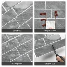 DIY Wall Tile Panels With Grey Stone Texture And Waterproof Ceramic Patterns, Removable Self-Adhesive Wall Tile Stickers Suitable For Kitchen And Bathroom Splash Backs As Well As Festival Decorations - Black and Grey Tile Wall Stickers - View 3