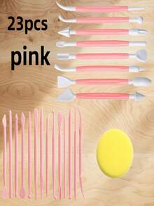 23Pcs Pink Clay Sculpting Tools Set Double Ended For Pottery Craft DIY Artists Hobbyists Beginners - Multicolor - View 8