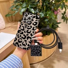 6件組太空透明紋手機殼 + 充電頭保護套 + 線材保護套 + 收納繩 + 數據線保護繩 TPU 防震保護殼，適用於 iPhone 6 7 8 XXs XR XS Max 11 12 13 14 15 16 17 Pro Max，適合作為情侶、女性、女兒、男朋友、女朋友和青少年女孩的生日與聖誕禮物 - 彩色 - 查看 3