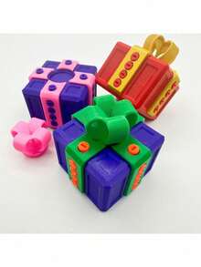 1個 3D 惡搞拼圖禮物盒－互動式幾何拼圖惡作劇禮物，附螺絲的惡搞禮物盒，驚喜派對禮物，節日派對小禮，適合聖誕禮物包裝 - 多款 - 查看 3