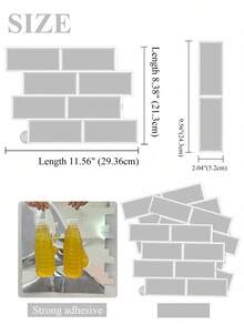 Waterproof Brick Pattern 2D 3D Wall Panel Self-Adhesive DIY Wall Sticker, Removable Back Adhesive Wall Tile Sticker, Suitable For Kitchen, Bathroom Splash Wall; Can Be Used For Holiday Decoration, Various Stickers, Wall Decor, Vinyl Stickers, Home Decor, Spring Decoration, Refresh Home Environment; Includes Rama Decorative Sticker, Also Can Be Used As Birthday, Graduation Gift - B - View 2