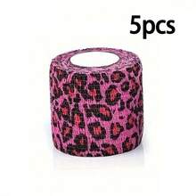 Printed Elastic Sports Bandage - Premium Tattoo Bandage | 2" X 177" Non-Slip Non-Woven Fabric, Pink Leopard Print Pattern, Provides Support & Protection - Multicolor - View 14