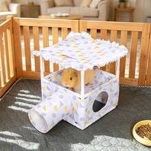 ITANDME Two-Level Guinea Pig Hideout | Guinea Pig Hideout With Tunnels | For Play And Rest | Open-Bottom Design For Easy Cleaning | Durable Fabric | Decorative Habitat For Small Pets | Suitable For Guinea Pigs, Rats, And More - View 11